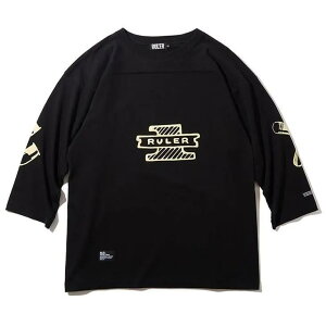 RULER HOT SHOT FOOTBALL Tee / black�@�@���[���[�@�t�b�g�{�[��T�V���c
