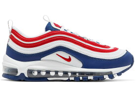 【期間限定】1000円クーポン発行中!!Nike GS エア マックス 97 ""ホワイト レッド ロイヤル"" Air Max 97 ""White Red Royal (GS)"" ナイキ GS エア マックス 97 CW5856-100 大人も履ける キッズモデル レディース スニーカー キッズスニーカー ベビーシューズ