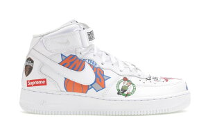 9/15y{̂݁z1000~N[|s!!Nike Vv[ × NBA × GAtH[X1 ~bh f07 zCg Air Force 1 Mid ""Supreme NBA White"" iCL Vv[ × NBA × iCL GAtH[X1 ~bh f0