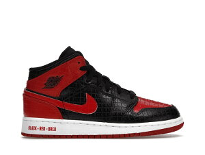 yȂ犄N[|szJordan iCL GS GAW[_1 ~bh gubhg Jordan 1 Mid gBred Text (GS)g Jordan DM9650-001 l LbYf fB[X Xj[J[ LbYXj[