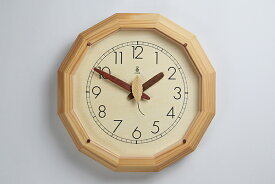 【送料無料】「キコリの時計」　木の電波時計　【森の電葉時計　（12角形）】　新築祝　結婚祝　壁掛時計