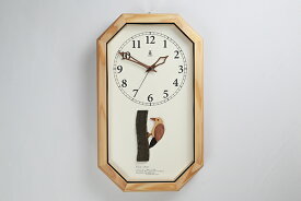 「キコリの時計」　木の電波時計　【ヤマゲラの電波時計】　新築祝　結婚祝　壁掛時計