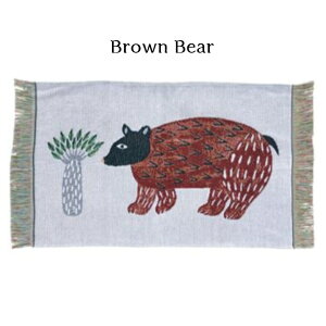 【松尾ミユキ】 マルチマット Animal 75×50cm 猫 ねこ ネコ くま クマ 熊 Matsuo Miyuki Beige Cat Brown Bear マット ラグ フローリングマット バスマット インテリア 壁掛け 玄関マット かわいい 可愛い