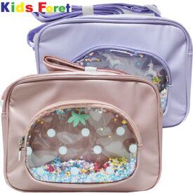 メーカー希望価格の50％OFF☆　丸高衣料（株）Kids　Foret　女の子　立体ポケット（スパンコール入り）　ユニコーン＆イチゴ　通園バック　幼稚園バック　　ラベンダー、ピンク　約H17×W23×D11cm　　幼稚園、保育園、通園ショルダーバッグ