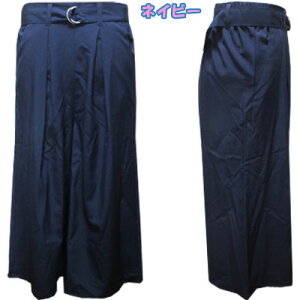 【ネコポスOK】 女児 さらひや接触冷感 共生地ベルト付き ストレッチ ガウチョパンツ  ブラック、ネイビー 140cm、150cm、160cm 子供、子供服、キッズ、女の子