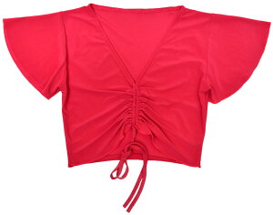 【即納】ベリーダンス トップス アラビアン衣装 ダンス 衣装 ダンス衣装 フィットネス ヨガ フリルチョリ GB6300 レディース 伸縮素材 半袖 ブラック/ピンク/レッド/パープル/ホワイト/ブルー