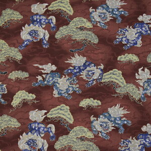 【即納】生地 和柄生地 (約113cm巾x50cmカット済) 布 和柄 和調 唐獅子 松 流雲 金彩 獅子 金ラメ 手作り ハンドメイド パッチワーク 縫いやすい 手縫い ミシン 巾着 クロス japanese コットン100%