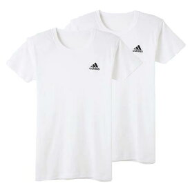 【adidas(アディダス)】 クルーネックTシャツ 2枚組 ホワイト 160サイズ男の子 インナー キッズ ジュニア 丸首 adidas 男児 肌着 キッズ AP63802 新着