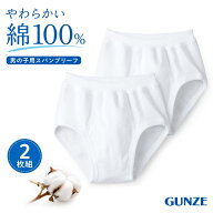 【2枚組】GUNZE グンゼ 子供スパンブリーフ(前開き） やわらか綿100％ 白 男児 肌着 キッズ 男の子 イン…