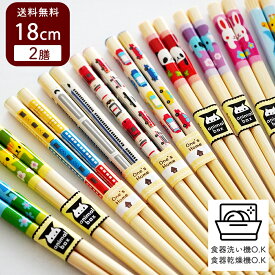 ＼2膳セット／ 箸 子供 食洗器対応 滑り止め加工 18cm 日本製 2膳セット 新幹線 電車 消防車 動物 1000円ポッキリ 送料無料 日本製