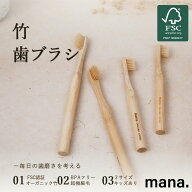 竹歯ブラシ mana. FSC認証 オーガニック竹 BPAフリー 環境に優しい 歯ブラシ 竹製 サステナブル 通常・コ…