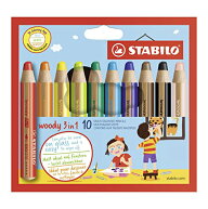 色鉛筆 子供 こども お絵かき 握りやすい STABILO スタビロ クレヨン 水彩色鉛筆 ウッディ 3in1 10色 880…