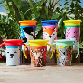 マンチキン トレーニングカップ ハンドル付きミラクルカップ munchikin ワイルドラブ アニマル
