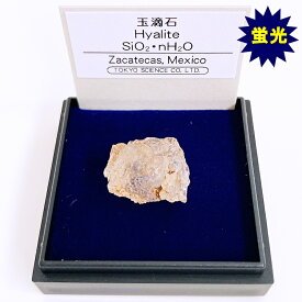 玉滴石 （メキシコ） 蛍光鉱物 標本 東京サイエンス ミニ鉱物標本 ケース入り