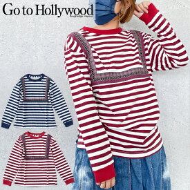 【セール 30%OFF】150cm,160cm / 紺,ワインGTH409 ビンテージボーダーテンジク スクウエア TEE[GO TO HOLLYWOOD][G2H][ゴートゥーハリウッド][長袖][ロングTシャツ][ロンT][lnts]