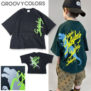 ��26SS��GC423 �e���W�N DINOSAUR WIDE �V���G�b�g TEE / �u���b�N[GROOVY COLORS][�O���[�r�[�J���[�Y][�O���J��][lnts][shts] GROOVY COLORS