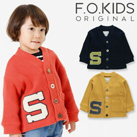 ★24SS★fo4014 レタード カーディガン / 紺,黄[FOKIDS][エフオーキッズ][F.O.International][エフオーインターナショナル][babysize][cad]