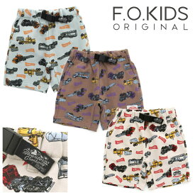 ★24SS★fo2074 TRANSPORT柄 ショーツ / 青,茶[FOKIDS][エフオーキッズ][F.O.International][エフオーインターナショナル][babysize][shpt]