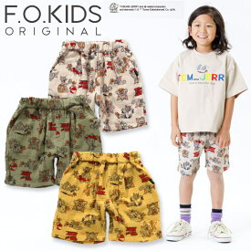 ★24SS★fo3024 トム&ジェリーコラボ 総柄 ハーフパンツ / アイボリー,カーキ,黄[FOKIDS][エフオーキッズ][F.O.International][エフオーインターナショナル][babysize][shpt]