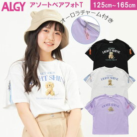 【30％OFF】ALGY アルジー 【アソートベアフォトT】 くまのぬいぐるみ柄 半袖Tシャツ 女の子半袖 アルジー半袖 袖ファスナー ALGY半袖 ALGYTシャツ ベア柄 キッズ半袖 女の子半袖 アルジー125cm/130cm/140cm/150cm/160cm/165cm