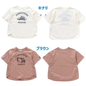 SALE！【F.O.KID'S】エフオーキッズ くるま刺繍Tシャツ SwimmyDesignLabコラボ 働く車柄 刺繍トップス 男児トップス 男児車柄 Tシャツ綿100% コットン100% トップス車柄 男児半袖Tシャツ キナリ ブルー ブラウン チャコール 80cm/90cm/95cm/100cm/110cm/120cm/130cm/140cm