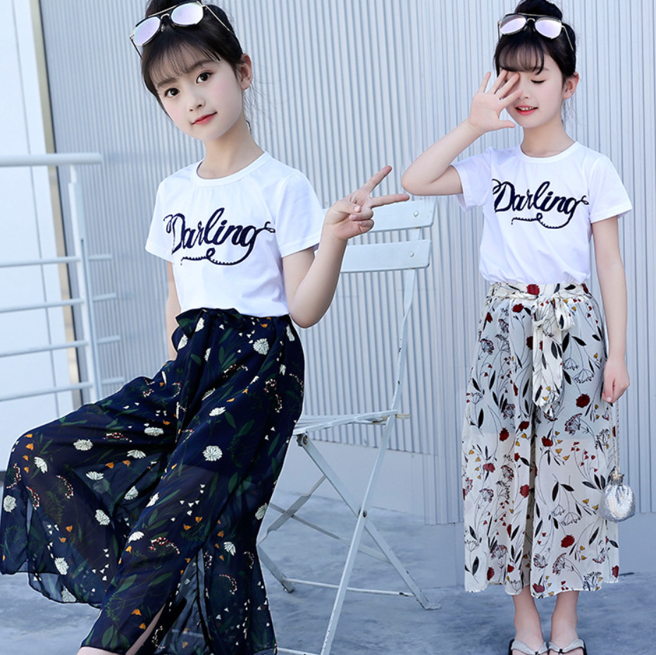楽天市場】上下セット 子供服 女の子 半袖 ワイドパンツ Tシャツ 韓国