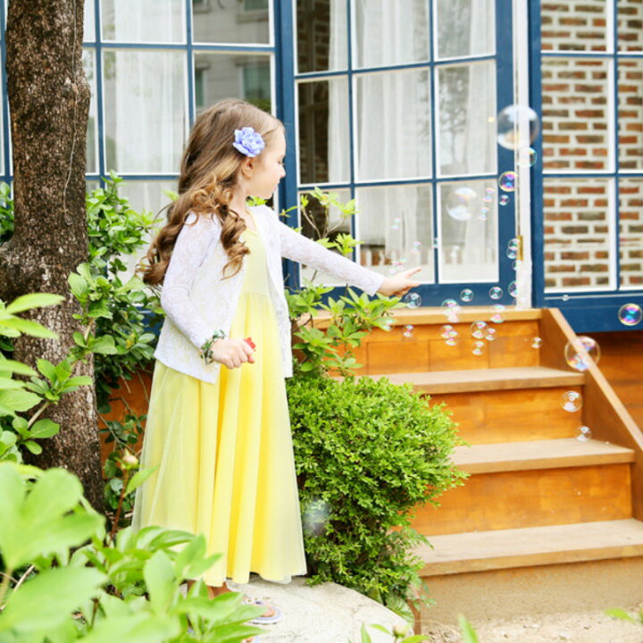 楽天市場 ワンピース マキシワンピース ロングワンピース 子供服 リゾートワンピース ノースリーブ ドレス チュールワンピース 無地 女の子 キッズ 夏 海 ビーチ イエロー パープル 100 110 1 130 140 150 160 170 子供服 アイ