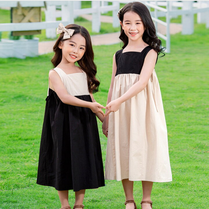 楽天市場】ワンピース 子供服 ノースリーブ ロングワンピース 大人 
