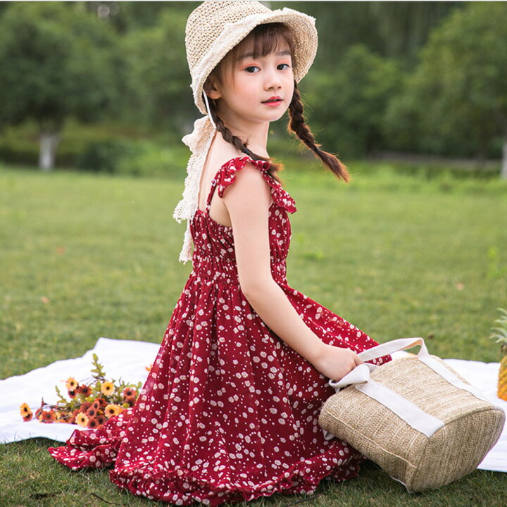 楽天市場】ワンピース ロングワンピース 子供服 ノースリーブ オフ  