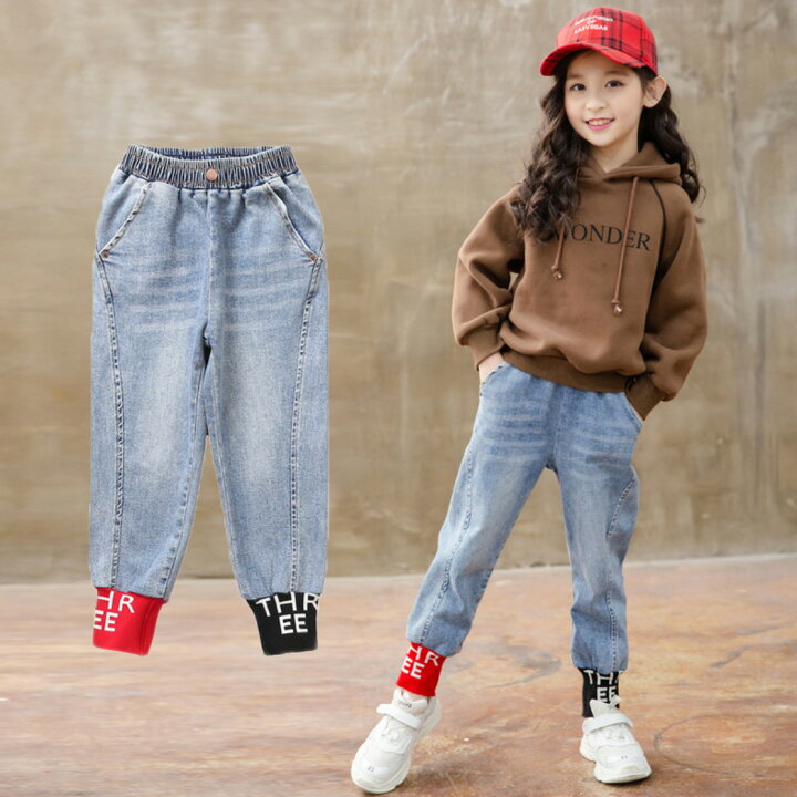 楽天市場 ジョガーパンツ パンツ 子供服 女の子 デニムパンツ キッズ 薄色デニム カジュアルパンツ 長ズボン 春 秋 冬 100 110 1 130 140 150 160 子供服 アイ