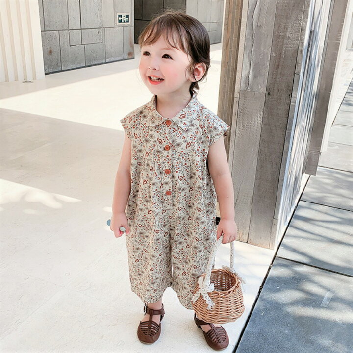 楽天市場】オーバーオール 繋ぎ 花柄オーバーオール カバーオール 韓国 