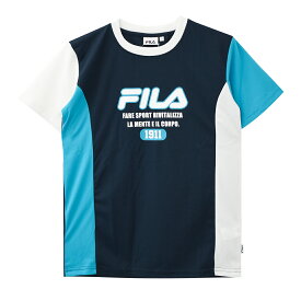 【2点までメール便対象】FILA ロゴプリントドライTシャツ カットソー 半袖 トップス 子供服 男の子 小学生 中学生 ファッション キッズ ジュニア 大人っぽい ダンス 130cm 140cm 150cm 160cm