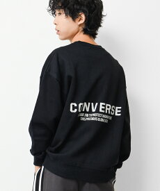 【送料無料】【メール便不可】CONVERSE 別注裏起毛バックプリントビッグトレーナー スウェット トップス あったか ゆったり 子供服 男の子 小学生 中学生 ファッション キッズ ジュニア 大人っぽい ダンス 120cm 130cm 140cm 150cm 160cm