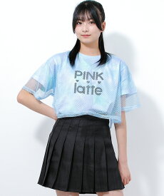 【2点までメール便対象】PINK latte SPORT メッシュレイヤードタイダイTシャツ トップス 半袖 子供服 女の子 小学生 中学生 ファッション ガールズ キッズ ジュニア 大人っぽい ダンス 130cm 140cm 150cm 160cm