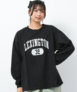 【セール】【送料無料】【2点までメール便対象】LEXINGTONロングTシャツ トップス ロンT 長袖 ゆったり 子供服 女の子 小学生 中学生 ファッション ガールズ キッズ ジュニア 韓国子供服 大人