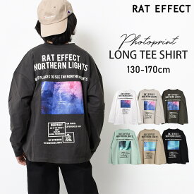 【送料無料】【2点までメール便対象】フォトプリントロングTシャツ トップス ロンT カットソー 長袖 ゆったり 子供服 男の子 小学生 中学生 ファッション キッズ ジュニア 韓国子供服 大人っぽい ダンス 120cm 130cm 140cm 150cm 160cm 170cm