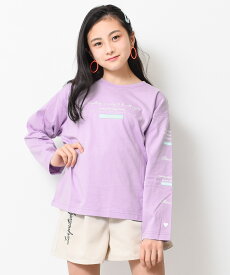 【送料無料】【2点までメール便対象】筆記体ロゴロングTシャツ トップス ロンT 長袖 ゆったり 子供服 女の子 小学生 中学生 ファッション ガールズ キッズ ジュニア 韓国子供服 大人っぽい ダンス 130cm 140cm 150cm 160cm