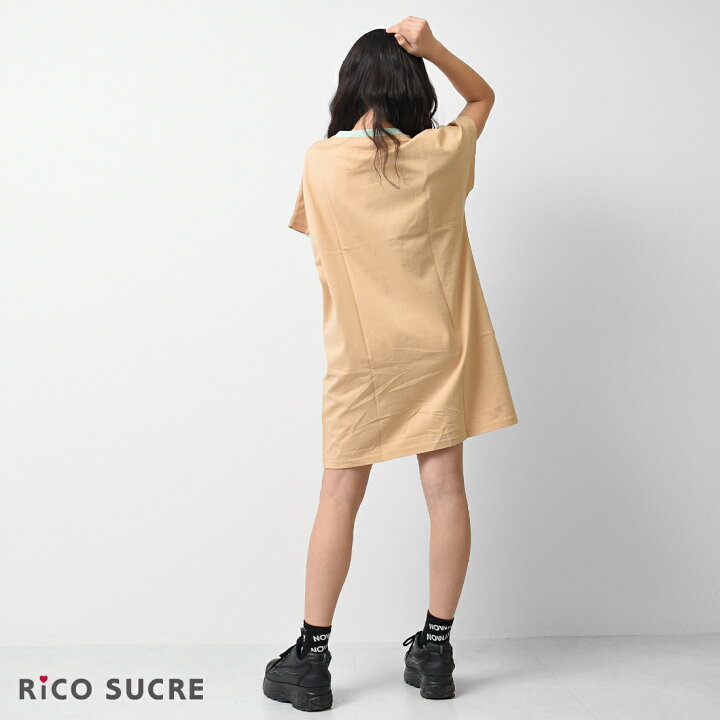 楽天市場】【1点のみメール便対象】ブロッキングTシャツワンピース  