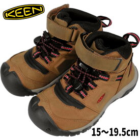 子供 キーン KEEN ブーツ リッジ フレックス ミッド ウォータープルーフ RIDGE FLEX MID WP (CHILDREN) バイソン/レッドカーペット 1025591 アウトドア キャンプ 防水 キッズ 15cm～19.5cm 【GGOG】