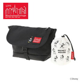 マンハッタンポーテージ Manhattan Portage ナイロン メッセンジャーバッグ JRS フラップ ジッパー ポケット / ミニーマウス Nylon Messenger Bag JRS Flap Zipper Pocket / Minnie Mouse 1605-JR-S-FZP-MIN-23 ブラック BLK 【GHFF】