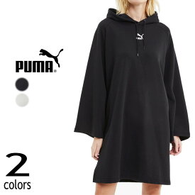 プーマ PUMA パーカー クラシックス ロングスリーブ フーデッド ドレス 599297 01(プーマブラック) 05(ヴェイパラスグレー) ［WA］【GOFF】