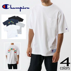 チャンピオン Champion ウェア ショートスリーブ バック刺繍 ポケットTシャツ C3-T324 ホワイト(010) オックスフォードグレー(070) ブラック(090) ネイビー(370) ［WA］【GFOI】