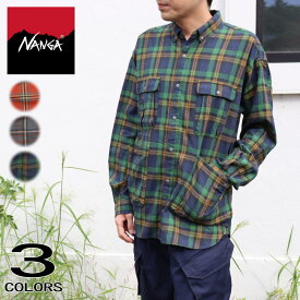 ナンガ NANGA フェードプレイドキャンプシャツ FADE PLAID CAMP SHIRT オレンジ ブルー イエロー NW2331-1H236［WA］【GHON】