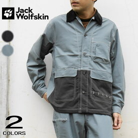 3月限定！最大全額ポイント還元※要エントリー ジャックウルフスキン Jack Wolfskin JP ファイヤーウッド ワーク ジャケット V2 JP FIREWOOD WORK JK V2 5029602 ブラック ティールグレー 【GHFO】