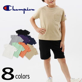 子供服 チャンピオン Champion キッズ ショートスリーブポケットTシャツ CK-T303 オフホワイト(020) オックスフォードグレー(070) ブラック(090) パープル(240) ネイビー(370) ライトグリーン(520) ベージュ(780) オレンジ(840) ［T］［WA］【GFOI】