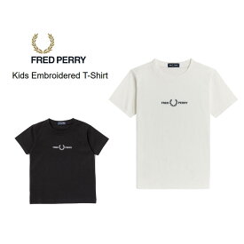子供 フレッドペリー FRED PERRY キッズ エンブロイダード Tシャツ Kids Embroidered T-Shirt SY2706 102(ブラック) 129(スノーホワイト)［WA］【GGOJ】