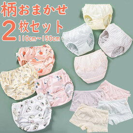 女の子 下着【メール便送料無料】タイプ選べる　柄おまかせ下着2枚セット キッズ パンツ 2枚組 子供 女児 ショーツ ジュニア ショーツ 女の子 アンダーウェア 下着 インナー 子ども パンツ Shorts 子ども服 かわいい 肌着