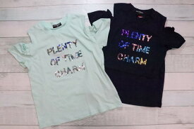 半袖 Tシャツ 130cm 140cm 150cm 160cm 変色スパンコール 綿100％ ロゴ 色が変わる 肩開き キラキラ カラフル 可愛い おもしろい 子供服 女の子 ドーリーリボン 夏 海 ガールズ