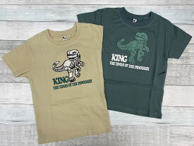 半袖 Tシャツ 110cm 120cm 130cm 恐竜 綿100％ ティラノサウルス ステゴサウルス さがら刺しゅう ダイナソー 立体 子供服 男の子 キッズ 夏 かっこいい トリケラトプス モササウルス ブラキオサウルス