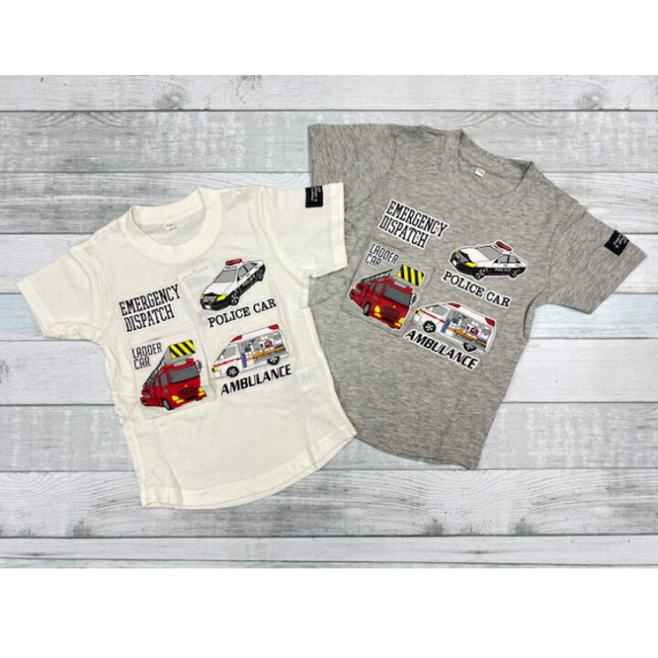 楽天市場】働く車 半袖Tシャツ 100cm 110cm 120cm 130cm 綿100% はしご車 消防車 救急車 パトカー 緊急車両 知育Ｔシャツ  シンプル オフ 杢グレー 子供服 男の子 夏 : 日本橋キッズ・バード楽天市場店